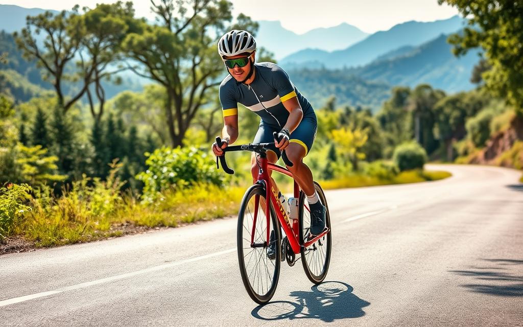 Confident road cyclist