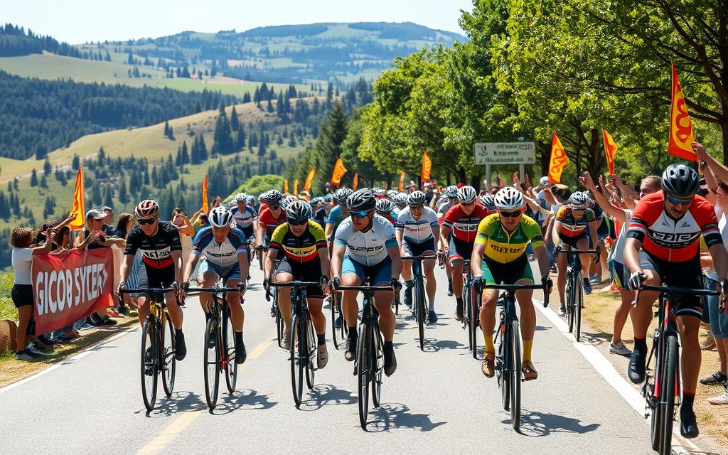 Cyclists in a supportive community